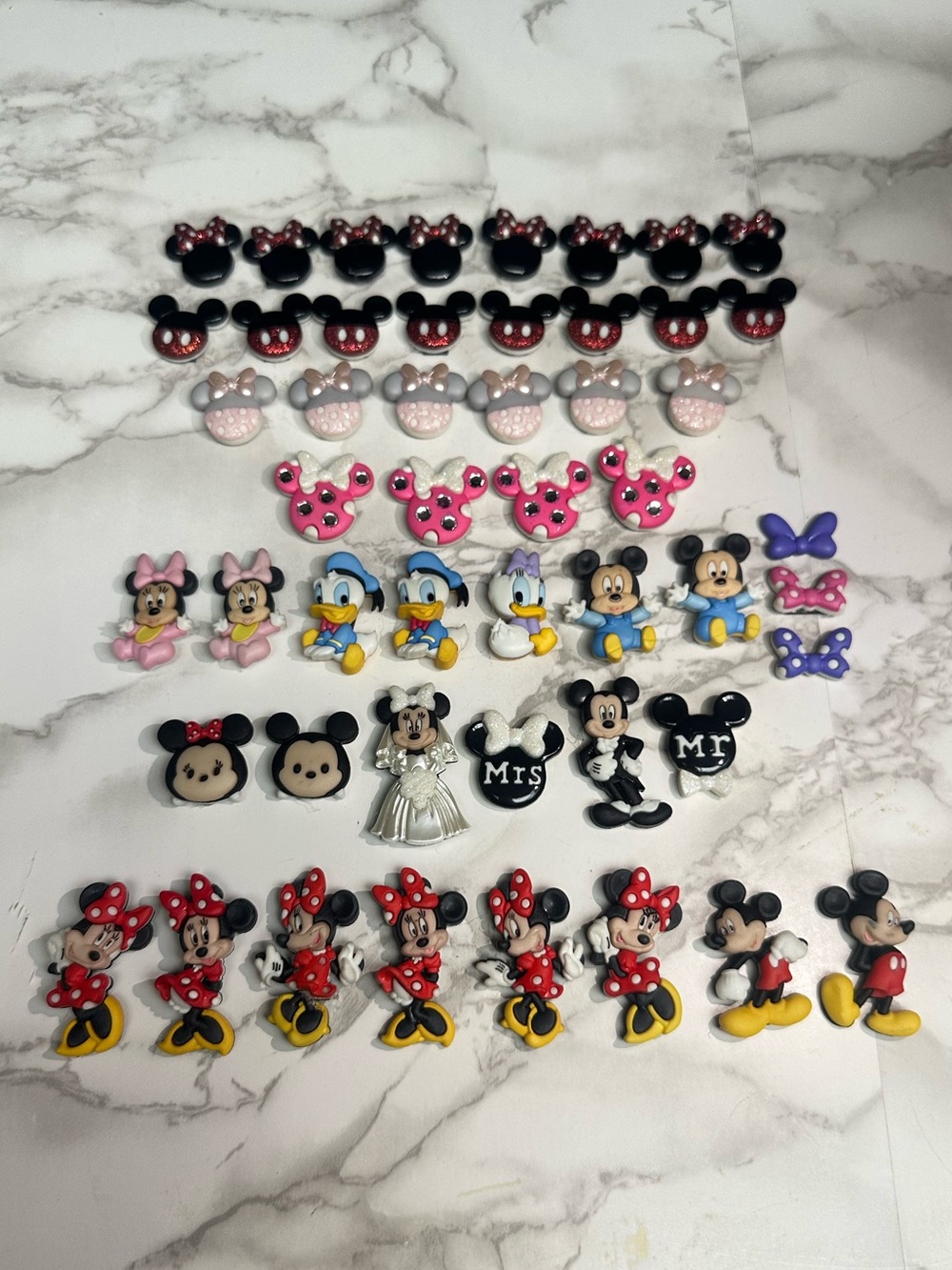 Disney Minnie and Mickey  Character Button Magnetic Embellishments - 50 Pieces
